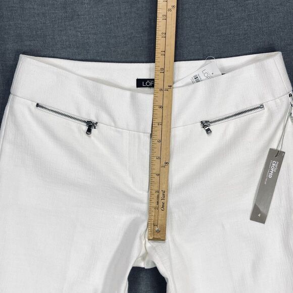 NWT Ann Taylor Loft Marisa Cropped Capri Pants 4 White Stretch Business Casual - Picture 10 of 14